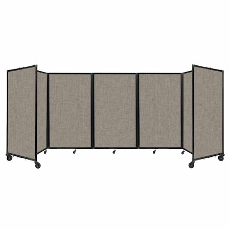 Versare Room Divider 360 Folding Portable Partition 14" x 5' Warm Pebble Fabric 1160411